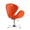 Manhattan Comfort Raspberry Faux Leather Adjustable Swivel Chair in Tangerine and Polished Chrome AC038-TR - alternate 6